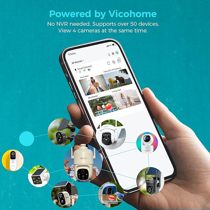 Vicohome 2K Indoor Camera, 5GHz Wi-Fi, Plug-in, AI Tracking, Home Security, Pet/Baby Monitor, 360° View Pan/Tilt, Two Way Audio, Night Vision, Easy to Setup, Audible Alarm, 180 Days Exchange Policy