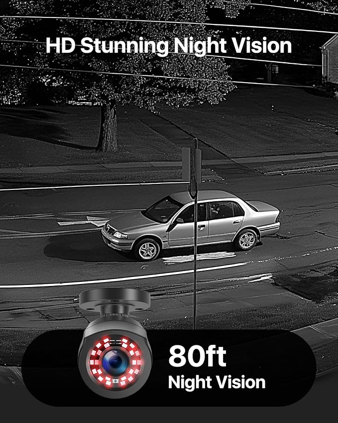 ZOSI 8CH 3K Lite Home Security Camera System with AI Human/Vehicle Detection,8-Channel Surveillance CCTV DVR,8pcs 1080p Weatherproof Outdoor Indoor Camera,Night Vision,Remote Access,No Hard Drive