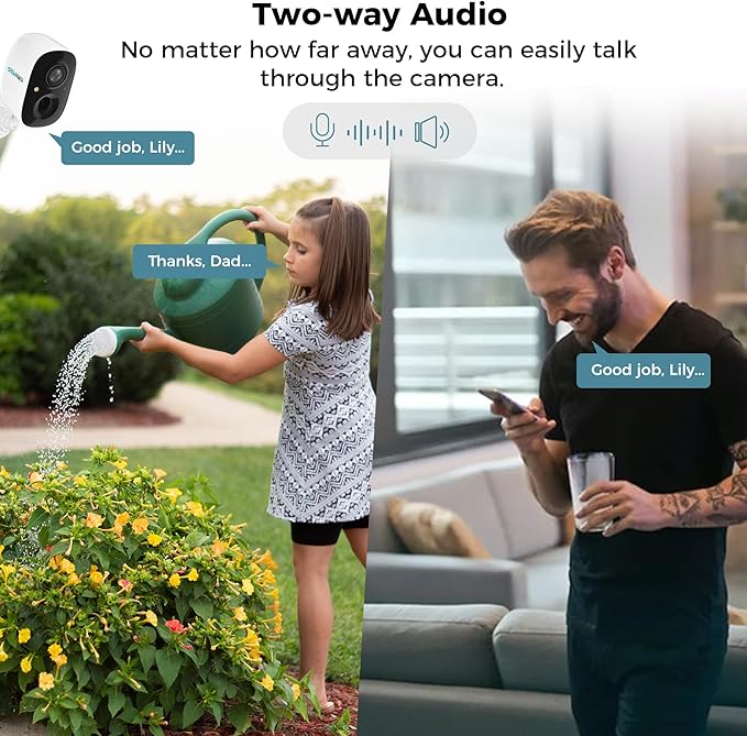 SOVMIKU 3CG6 2K Solar Security Camera Wireless Outdoor, PIR Motion Detection, Battery Powered, Easy to Setup,Two Way Audio,Audible Flashlight Siren,2.4GHz Wi-Fi,Color Night Vision,SD Slot,Vicohome