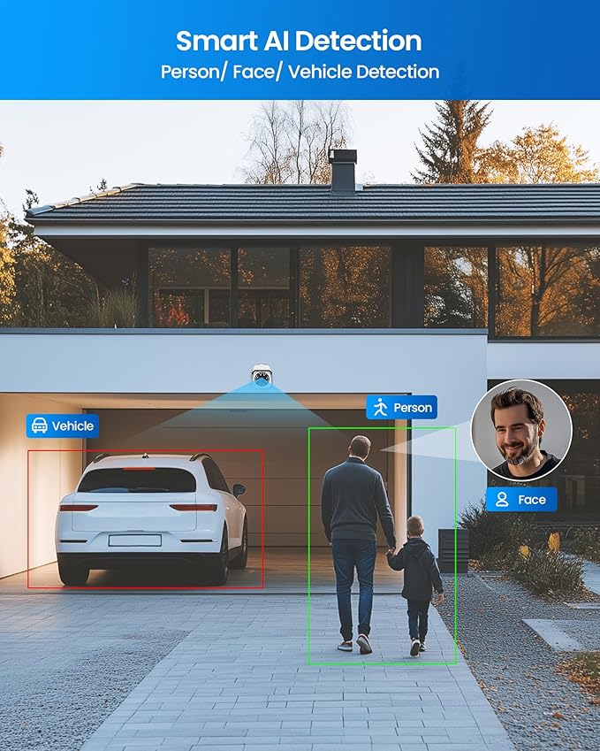 ZOSI 4K PoE Security Camera System,4pcs 8MP Indoor Outdoor Bullet Cameras with Person Vehicle Detection,People Counting,One-Way Audio,100ft Night Vision,4K/8MP 8CH NVR with 2TB HDD for 24/7 Recording