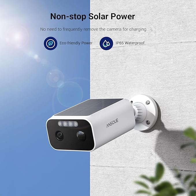 Solar Security Cameras Wireless Outdoor, 4-Cam-Kit, 2K Home Security Camera System, 365-Day Battery Life, No Subscription Fee, Easy to Install, Color Night Vision, Local Storage