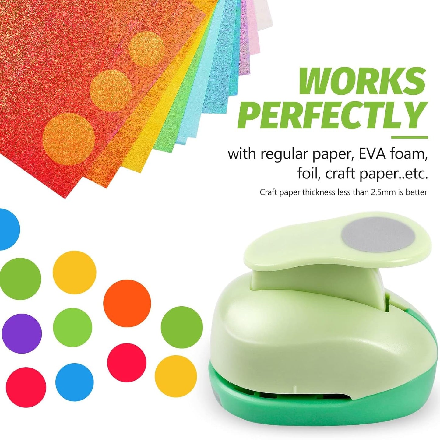 UCEC 1/2 Inch Circle Punch - Paper Circle Punch for Crafts, Scrapbooking, Cards & Arts