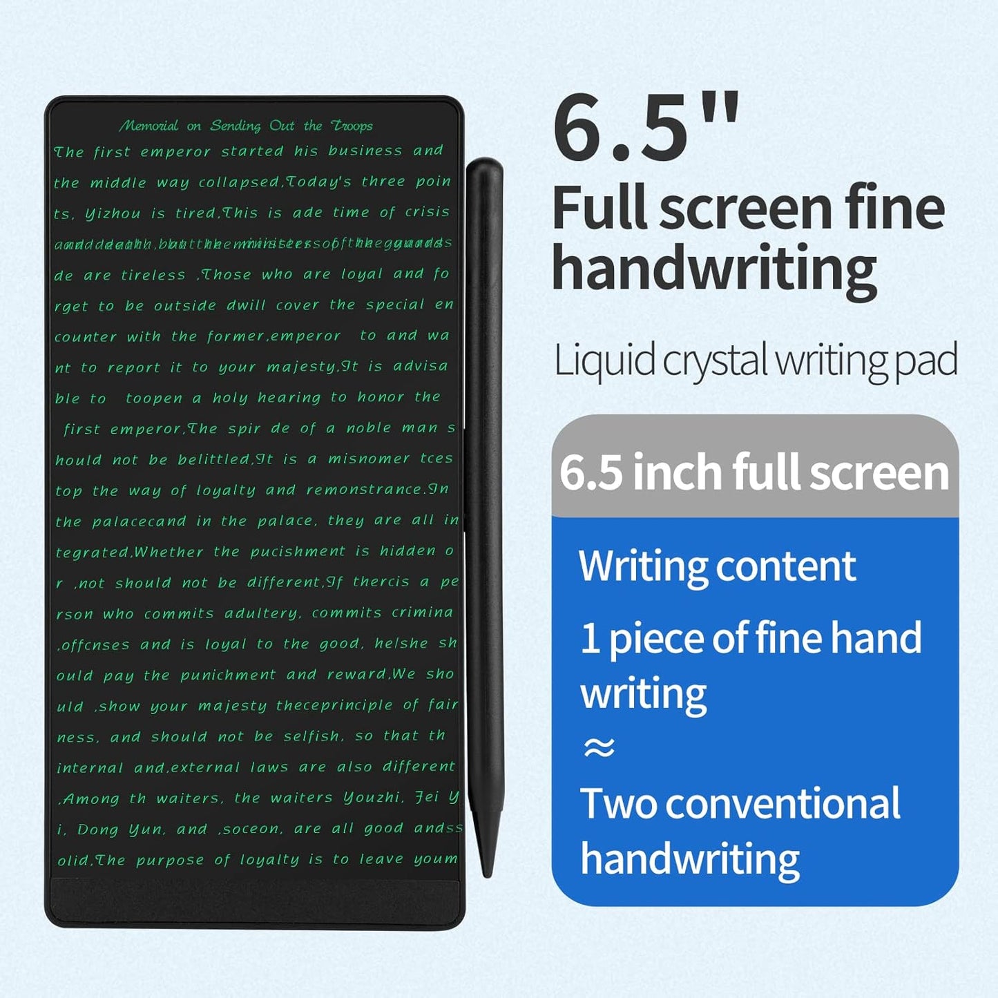 Mini LCD Writing Tablet, 6.5in Erasable Reusable Electronic Drawing Pads, Electronic scratchpad for Kids and Adults. Black.