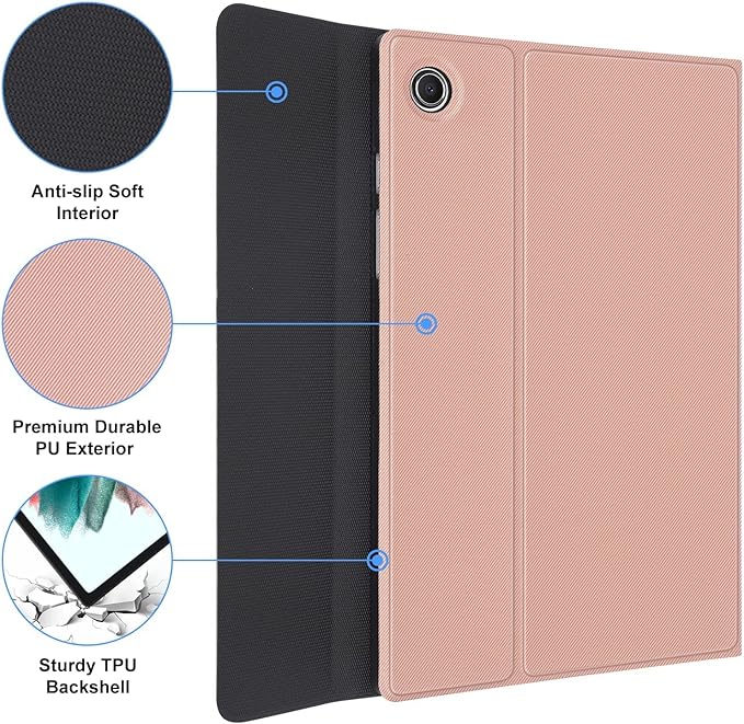 Keyboard case for Samsung Galaxy Tab A11 Plus / A9 Plus 11 inch, Bluetooth Backlit A9+ Keyboard Case with S Pen Holder for A11+ 11", Rose Gold