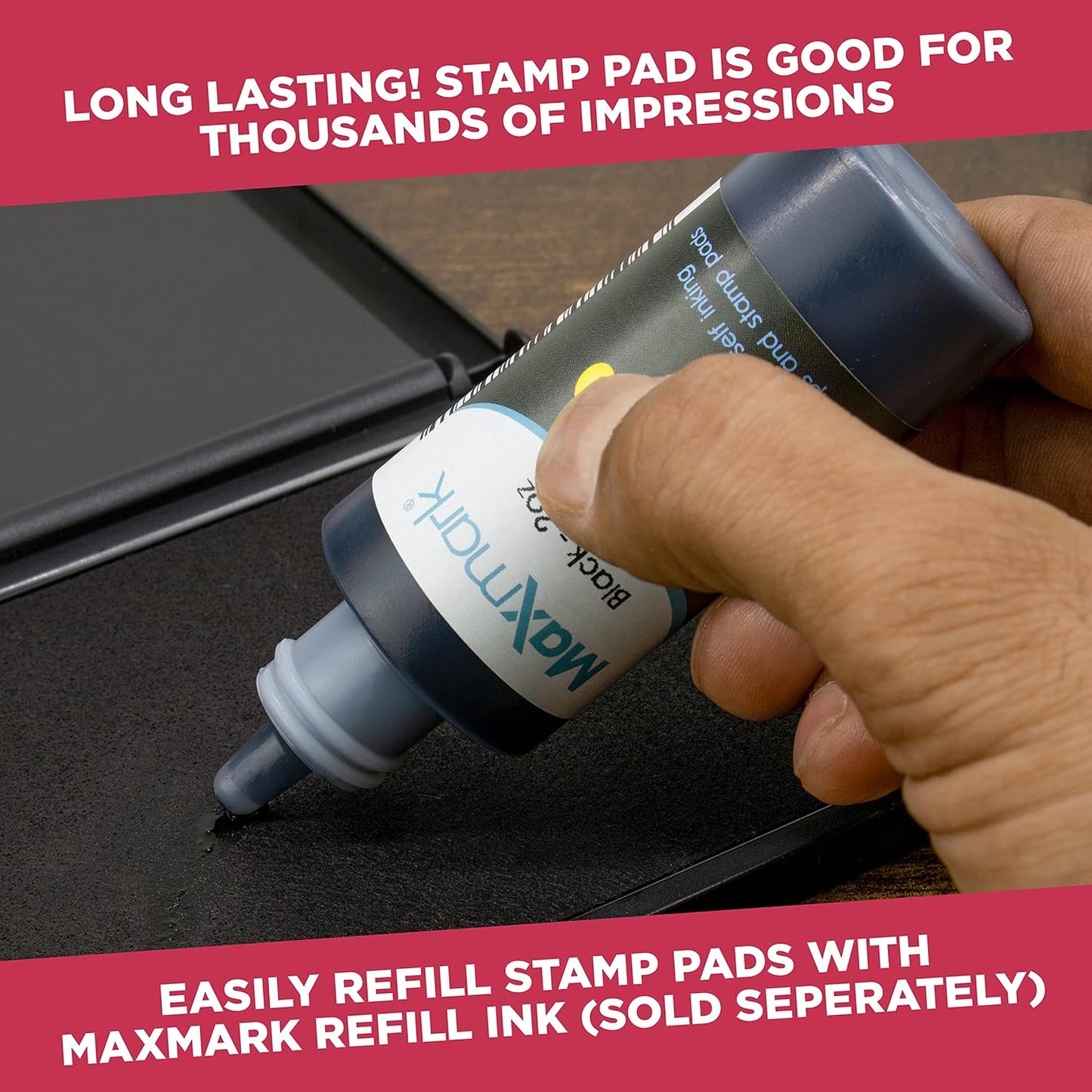 Large Premium Blue Ink Stamp Pad - 3" by 6" - Quality Felt Pad
