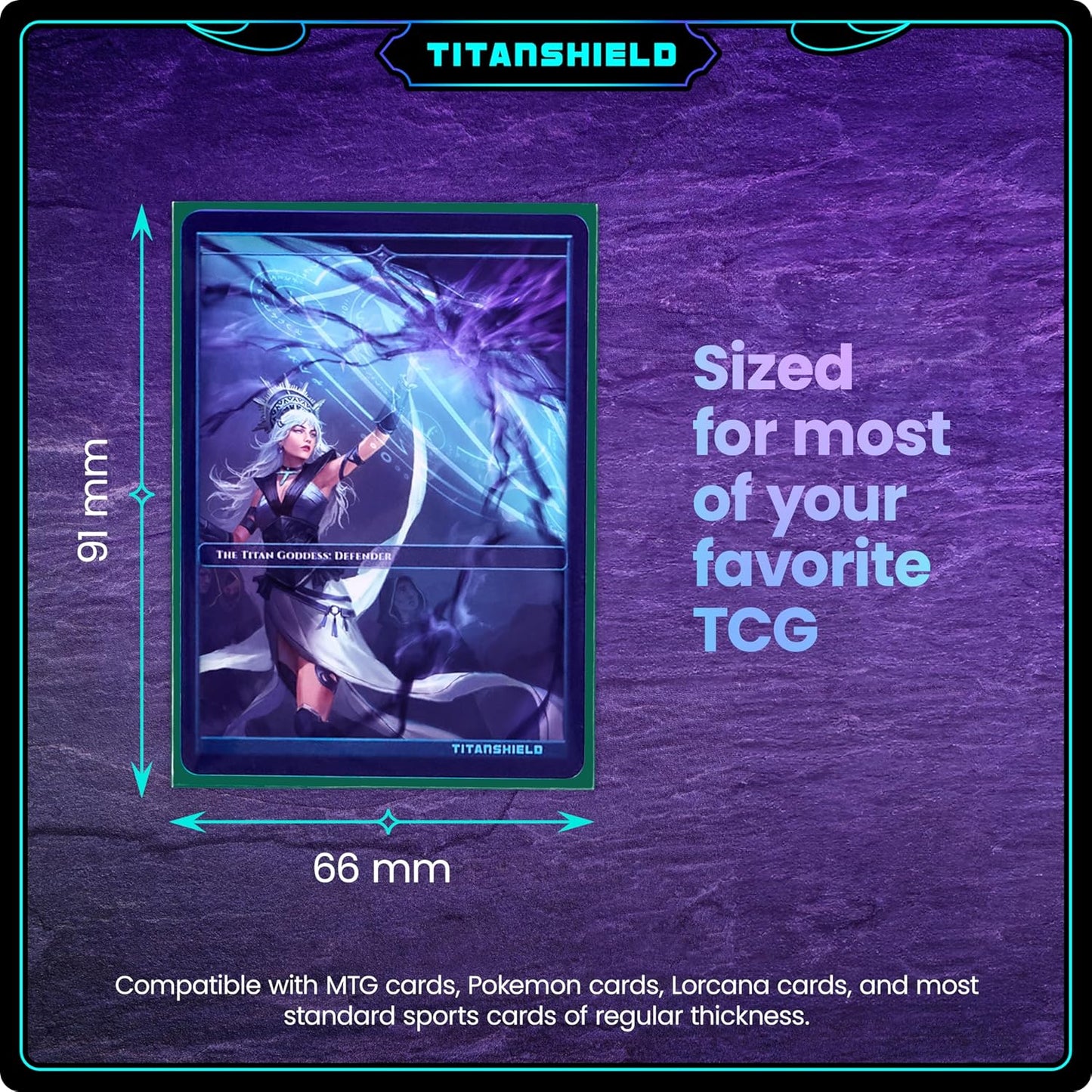 TitanShield (150 Sleeves/Green Standard Size Board Game Trading Card Sleeves Deck Protector Compatible with Pokemon and Magic The Gathering MTG