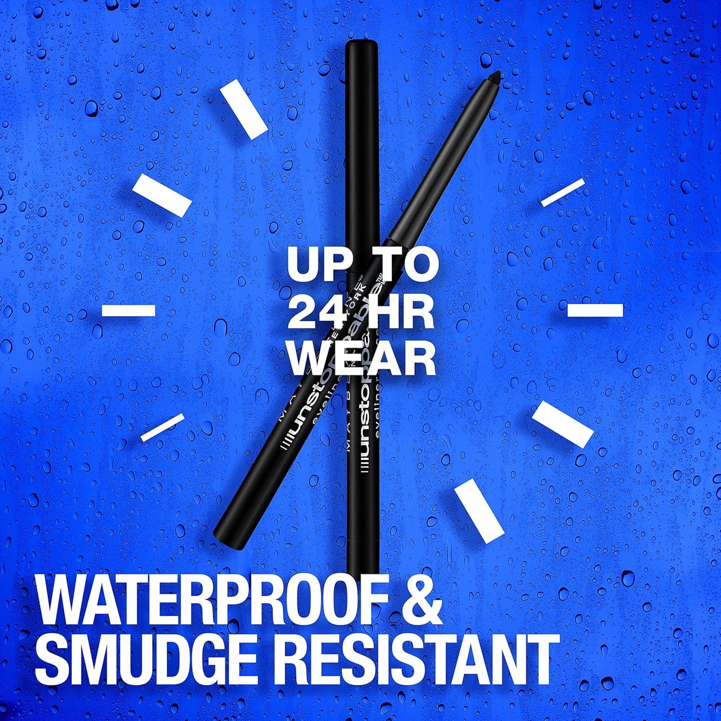 Maybelline Unstoppable Waterproof Mechanical Grey Eyeliner Pencil, Easy to Apply, Smooth Glide, Up to 24 Hour Wear, Pewter, Pack of 2